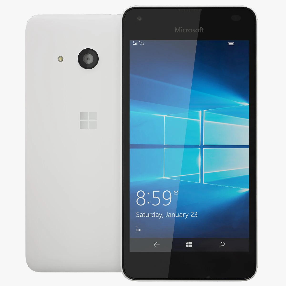 microsoft lumia 550 white 3D Model .c4d .max .obj .3ds .fbx .stl .blend 
