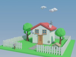 low poly house 3D Models
