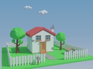 low poly house 3D Model