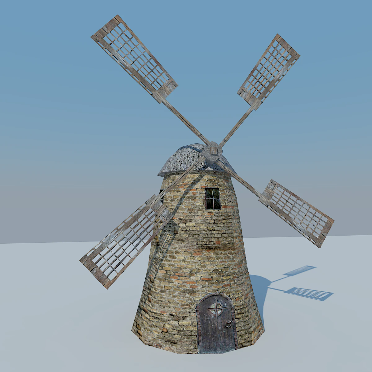 low poly mill 3D Model .c4d .max .obj .3ds .fbx .stl .blend 