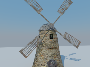 low poly mill Modelo 3D