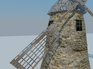 low poly mill 3D Model