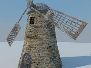 low poly mill 3D Model