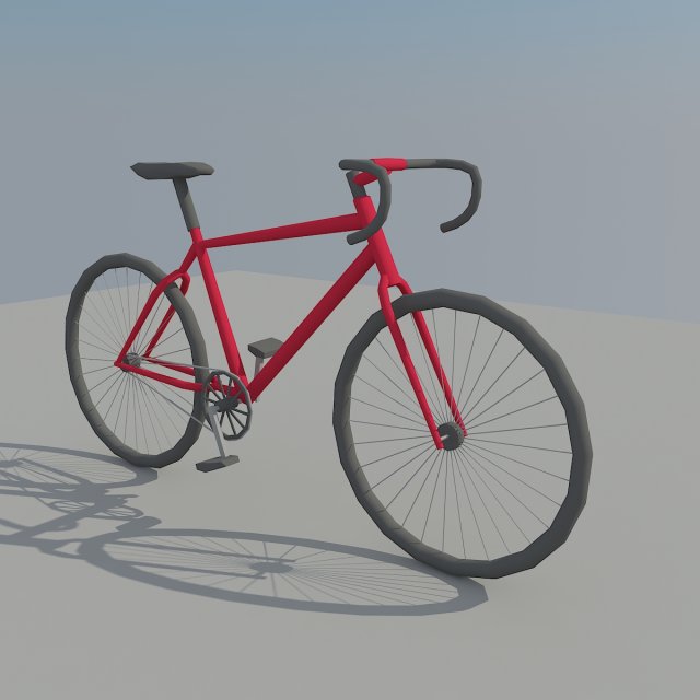 low poly bike 3D Модель .c4d .max .obj .3ds .fbx .stl .blend