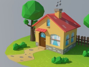 low poly house 1 3D Модель