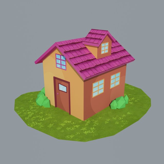 low poly house 3 3D मॉडल .c4d .max .obj .3ds .fbx .stl .blend 