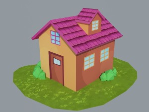 low poly house 3 Modelo 3D