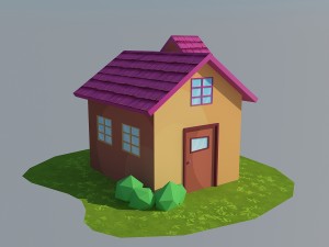 low poly house 3 3D मॉडल