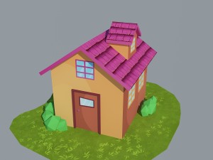 low poly house 3 3D मॉडल