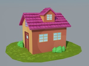 low poly house 3 3D मॉडल
