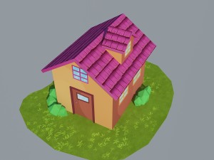low poly house 3 3D मॉडल