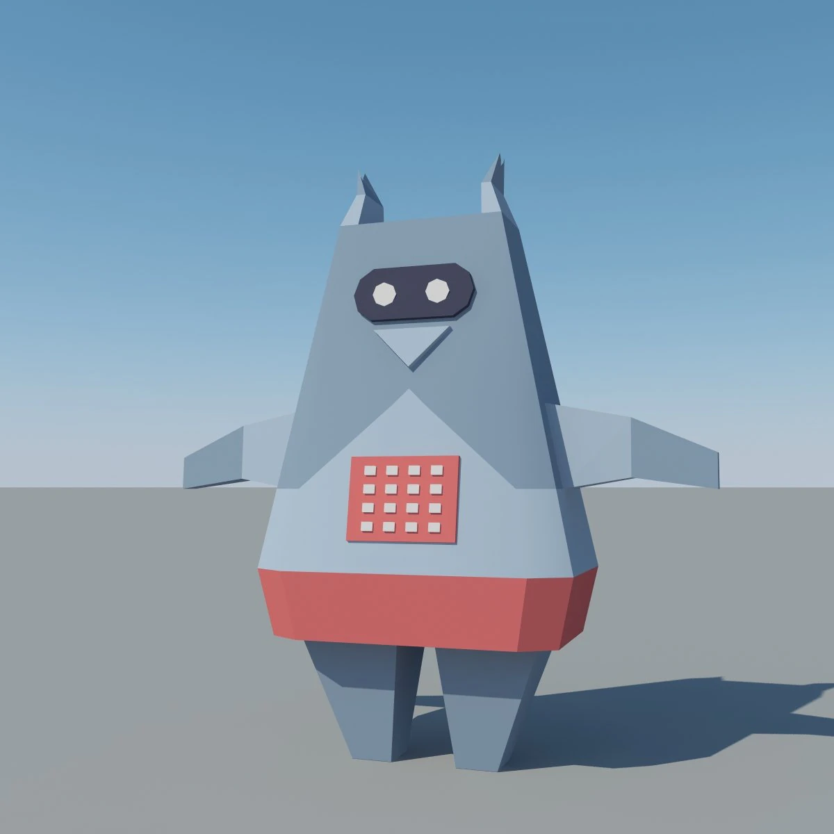low poly space robot 3D Model .c4d .max .obj .3ds .fbx .stl .blend