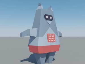 low poly space robot Modèle 3D