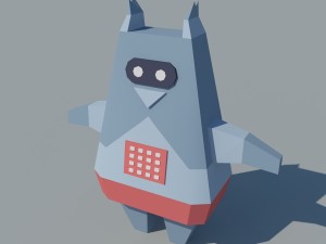 low poly space robot Modèle 3D