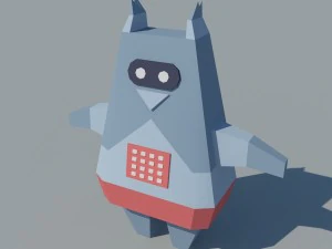 low poly space robot 3D Model