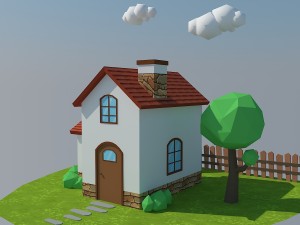 low poly house 5 3D Модель