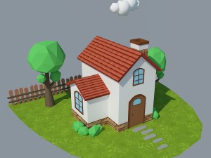 low poly house 5 3D Модель