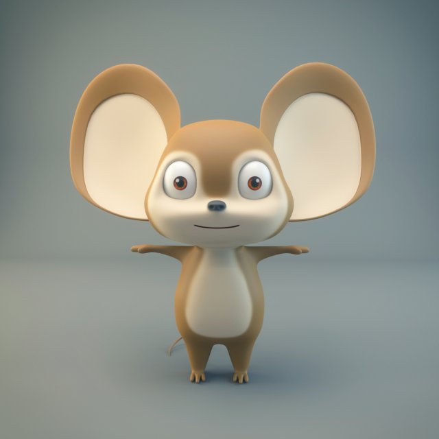 cartoon mouse 3D 模型 .c4d .max .obj .3ds .fbx .stl .blend 
