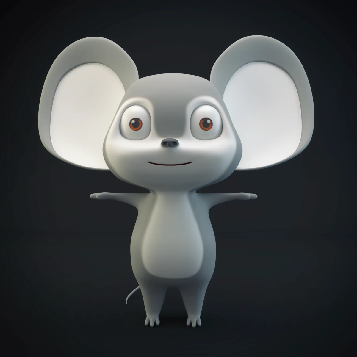 cartoon mouse gray 3D Model .c4d .max .obj .3ds .fbx .stl .blend 