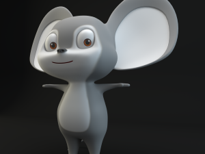 cartoon mouse gray 3D Model