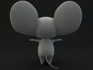 cartoon mouse gray 3D Model