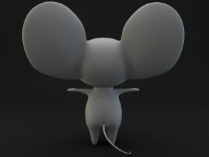 cartoon mouse gray 3D Model