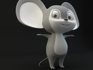 cartoon mouse gray 3D Model