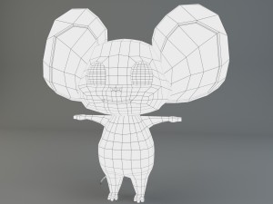 cartoon mouse gray 3D Model
