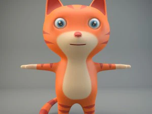 chat de dessin animé Modèle 3D