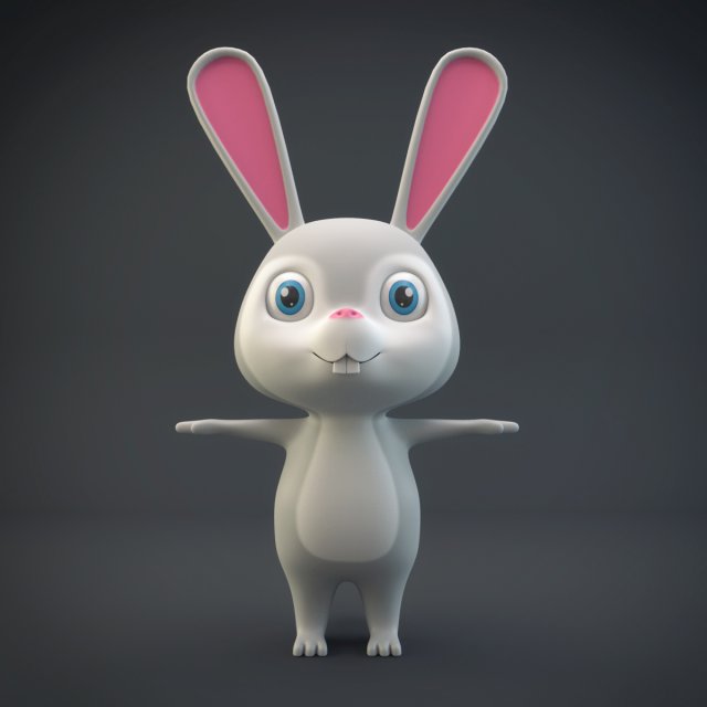 cartoon rabbit Model 3D .c4d .max .obj .3ds .fbx .stl .blend 