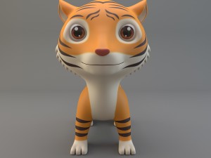 cartoon tiger 3D Model