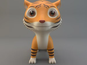 cartoon tiger 3D Model