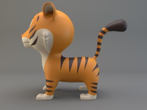 cartoon tiger 3D Model