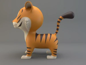 cartoon tiger 3D Model