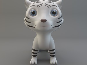 cartoon white tiger 3Dモデル