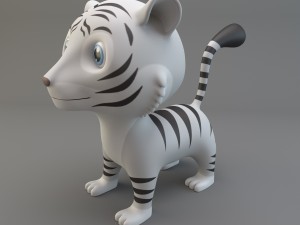 cartoon white tiger 3Dモデル