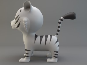 cartoon white tiger 3Dモデル