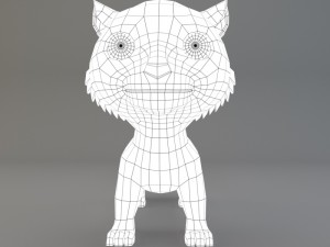 cartoon white tiger 3Dモデル
