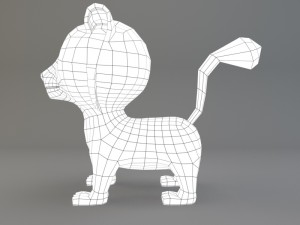 cartoon white tiger 3Dモデル