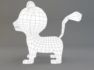 cartoon white tiger 3D Model