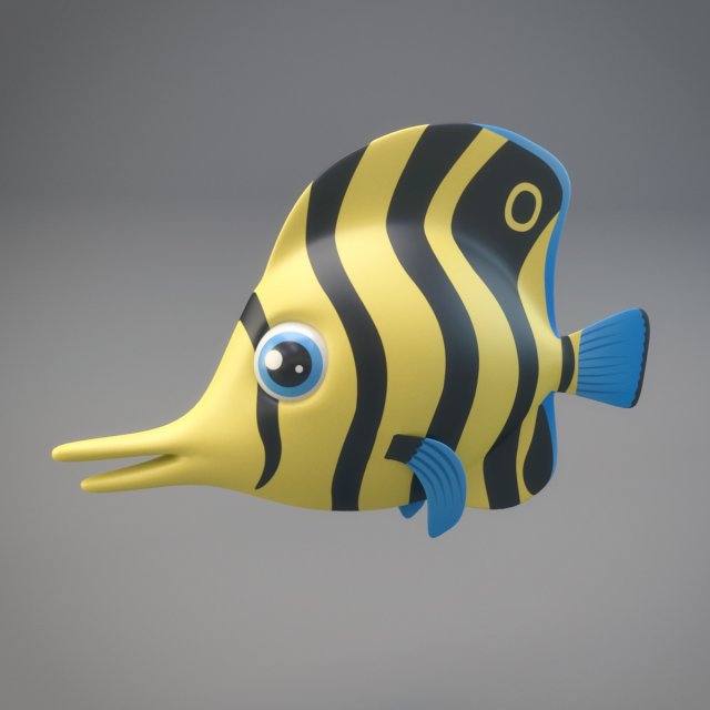 cartoon fish Modelo 3D .c4d .max .obj .3ds .fbx .stl .blend 