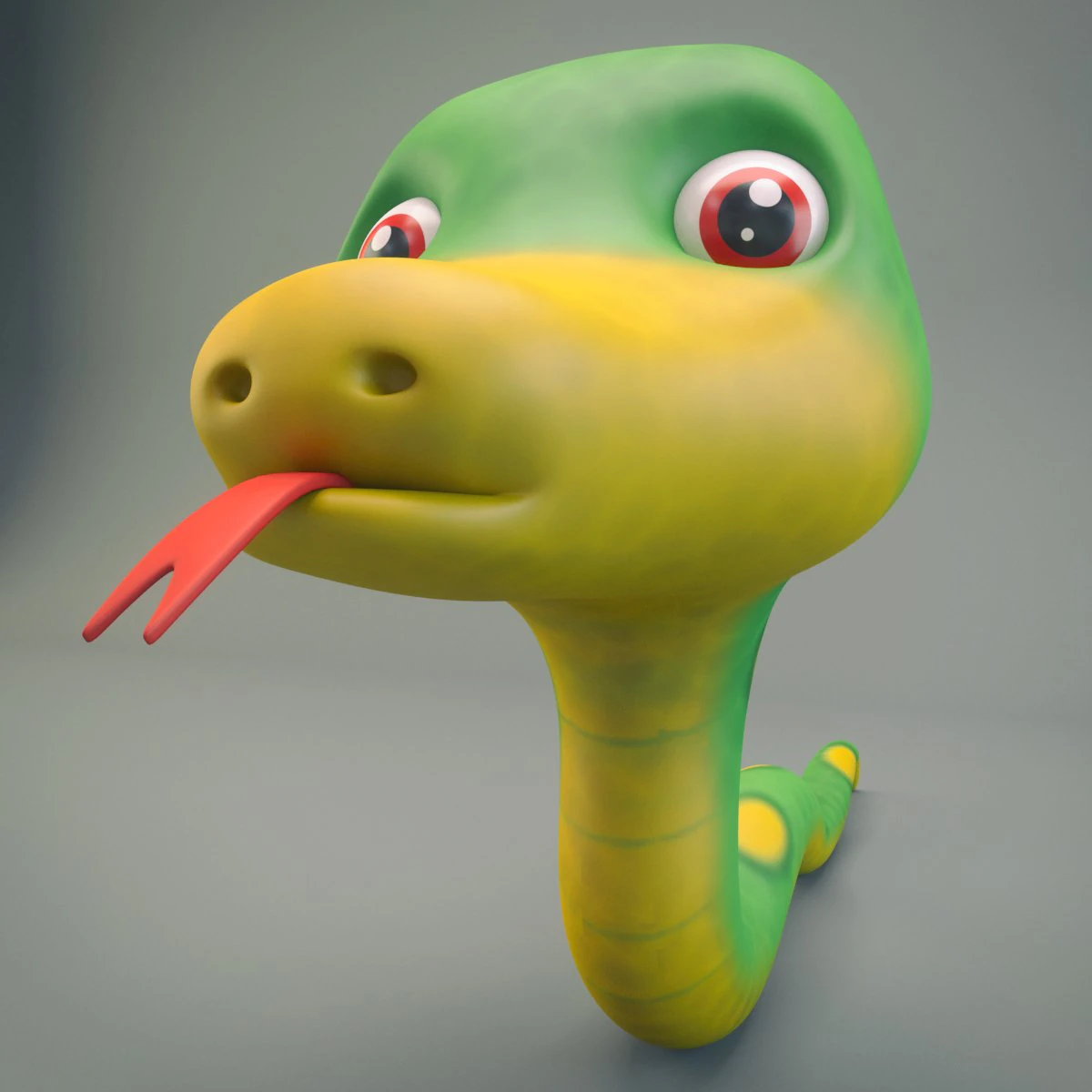 cartoon snake 3D Model .c4d .max .obj .3ds .fbx .stl .blend