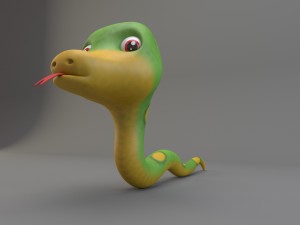 cartoon snake 3Dモデル