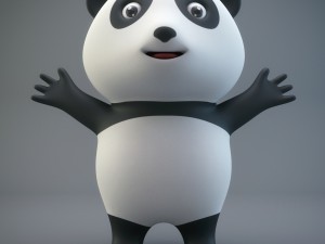 cartoon panda Modelo 3D
