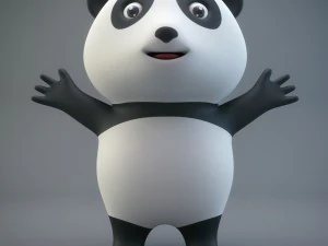 panda dei cartoni animati Modello 3D