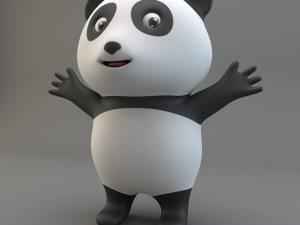 cartoon panda Modelo 3D