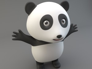 cartoon panda Modelo 3D