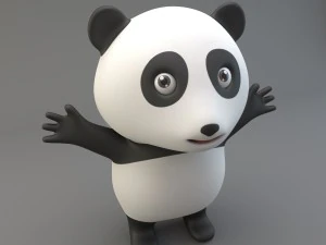 cartoon panda 3D Model
