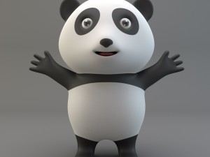 cartoon panda Modelo 3D