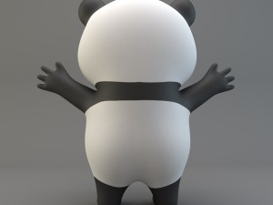 cartoon panda Modelo 3D